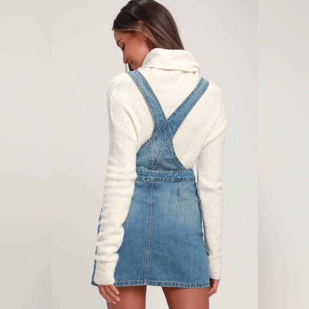 FREE PEOPLE LOUISE LIGHT WASH DENIM SKIRTALL - Picture 3 of 5